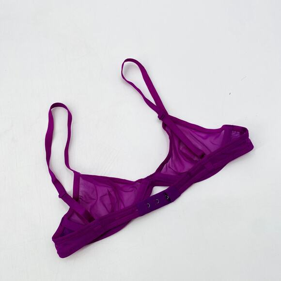 Free people purple pink mesh triangle unlined bra - Picture 3 of 5